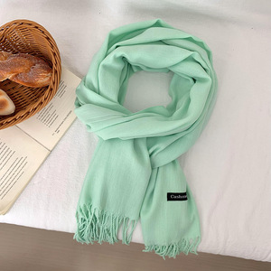 2025 Yeni Stil Kadın Kışlık Lüks Uzun Çok Yönlü Sıcak Saçaklı Boyun Atkısı Düz Renk Polyester Dayanıklı Şık Nefes Alabilen - Product Image 6