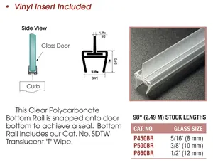 8-12mm Thickness Curved Flat Bathroom Glass Door Shower Screen PVC Seal Strip Window Sealing Strip