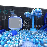 Desain Model 3D Playground Anak Indoor Interaktif Besar yang Dapat Disesuaikan dengan Seluncuran dan Kolam Bola