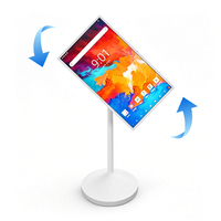 Téléviseur intelligent portable de 32 pouces avec support, téléviseur intelligent roulant de qualité commerciale pour les chambres d'hôtel, kiosque d'information interactif