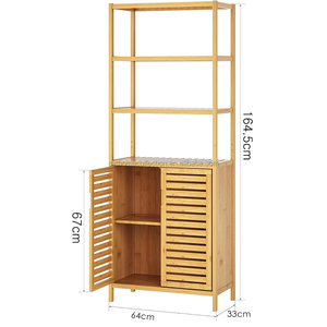 Aparador de Bambú con Listones Lisos SYT de Lujo Discreto para la Zona Trasera del Sofá, Estante de Almacenamiento de 64 cm de Ancho para el Rincón del Salón - Product Image 2