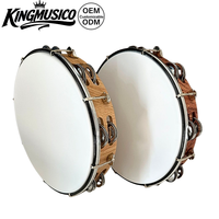 Tambourin en bois réglable de 10 pouces en gros |   Instrument de percussion à main en bois pour l'éducation musicale et les performances