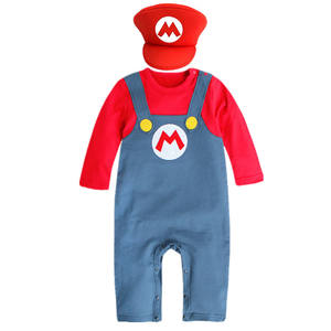 Chaude Halloween fête Cosplay <span class=keywords><strong>Louis</strong></span> jeu scène Costumes enfants plombier salopette vêtements Super Marios Bros Cosplay combinaison costume chapeau - Product Image 2