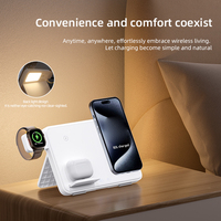 Nouvelle station de charge sans fil pliable 30W PD améliorée, chargeur magnétique 3 en 1 pour IWatch, pour montre, écouteurs