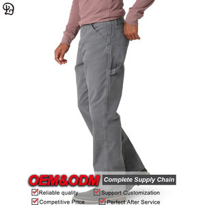 Özel erkekler's mavi Denim iş pantolon ağır düz bacak pantolon rahat marangoz kot inşaat için çok cepler ile - Product Image 3