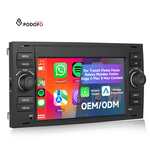 Autoradio Android 7\" Podofo per <span class=keywords><strong>Ford</strong></span> Transit Fiesta <span class=keywords><strong>Focus</strong></span> Galaxy Mondeo Fusion <span class=keywords><strong>Kuga</strong></span> con Carplay/Android Auto Wireless/WiFi/GPS OEM - Product Image 1