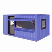 Conteneur Modulaire Préfabriqué Mobile 20 pieds Personnalisé pour Magasin, Café, Hôtel, Maison, Bar, en Panneaux Sandwich d'Acier Respirants et Plats