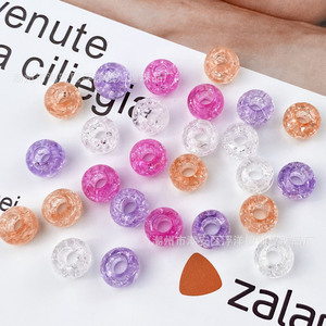 Acrylic Round <b>Beads</b> <b>Large</b> Hole Cracked Surface For Bracelet Making Jewelry Crafting Materials 8mm Colorful DIY <b>Beads</b> - Product Image 3