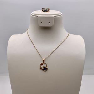 Set Perhiasan Anak Karakter Kate Cat dari Baja Anti Karat Elfic Dubai, Kalung dan Anting, Perhiasan Kartun untuk Wanita dan Anak Perempuan - Product Image 6