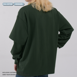 Wholesale Custom Print Fake-two-piece <strong>Long-sleeved</strong> <strong>T</strong>-<strong>shirt</strong> for Men Loose Hip-hop Streetwear <strong>t</strong> <strong>Shirt</strong> Cotton 305 Grams <strong>t</strong> <strong>Shirt</strong> - Product Image 5