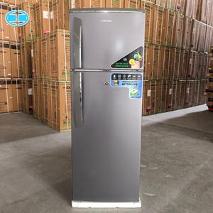 Réfrigérateur à congélateur supérieur 250L, double porte, refroidissement direct, étagères réglables, classe énergétique A, réfrigérateur autoportant pour maison et garage - Product Image 1