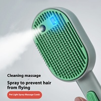 Brosse d'épilation à vapeur pour chat 3 en 1 auto-nettoyante antistatique efficace Peigne de toilettage pour animaux de compagnie pour la salle de bain en plastique