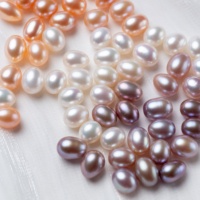Perles d'eau douce en vrac de forme ovale parfaite en forme de goutte de riz 6-11MM 5A