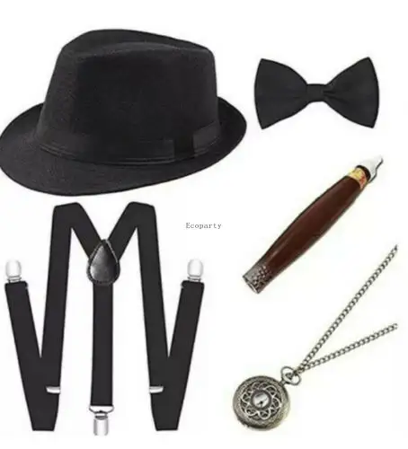 2022 hot sales 1920s Gatsby Gangster Fancy Dress Men's Costume Capone Godfather accessory