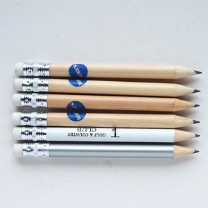 Aksesoris Golf harga pabrik kustom pensil Golf Hb 3.5 inci dengan Logo dan penghapus pensil pendek Mini - Product Image 2