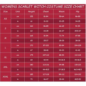 Disfraz de bruja escarlata para mujer SINSEN, traje de cosplay de Wanda Maximoff, chaqueta con capucha, pantalones, tocado, conjunto completo para fiesta de Halloween - Product Image 5