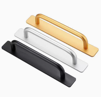 Poignée auto-adhésive en aluminium pour porte coulissante, sans perçage, pour tiroir de meuble, fenêtre, balcon, quincaillerie de mobilier
