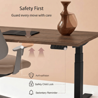 Bureau debout électrique réglable en hauteur avec structure métallique, disponible en OEM, mobilier de bureau pour grossistes et distributeurs