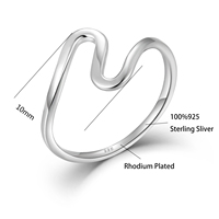 YH BIJOUX Usine En Gros Simple Bijoux Marine Vie 925 En Argent Sterling Océan Surf Vague Anneau