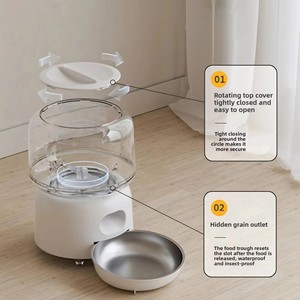 Alimentador inteligente para mascotas de acero inoxidable al por mayor, control remoto WiFi, temporizador automático, cuenco para perros y gatos, control remoto cuantitativo sólido automático - Product Image 1
