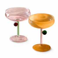Vintage gekleurde steelglazen met kraalversiering, helder glas, geschikt voor bruiloften, feesten, restaurants, hotels, bars en thuisgebruik; coupe cocktailglazen