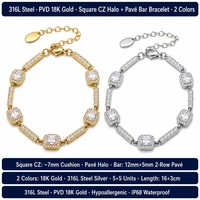 Meilleures ventes 2026 – Bracelets de luxe en acier inoxydable plaqué or 18 carats avec zircon, personnalisables, pour femmes