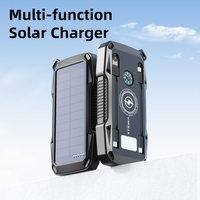 10000mAh Étanche Solaire Power Bank Chargeur Portable LED Lumière Câble Batterie Externe Compatible iPhone Banco De Potencia