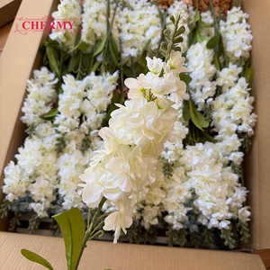 DC082 Fleur artificielle de <span class=keywords><strong>delphinium</strong></span> à tige unique en soie, longue tige, pour arrangement floral de mariage - Product Image 6