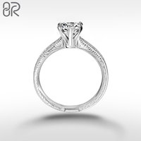 Pass Diamond Tester Vvs Moissanite Anillo de bodas Iced Out Heart Cut Diamond 10K 14K Oro Anillo de compromiso fino para mujeres