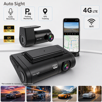 Caméra de voiture 4G Wifi, enregistreur de conduite AI 4K avant et arrière, protection de la vie privée ultra-avancée, caméra embarquée avec WDR, vision nocturne super avancée, DVR