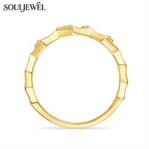 Bague en moissanite géométrique ondulée Souljewel, plaquée or 18 carats, argent 925, forme irrégulière, couleur D, VVS, cadeau de fiançailles ou de mariage pour <span class=keywords><strong>femme</strong></span> - Product Image 3