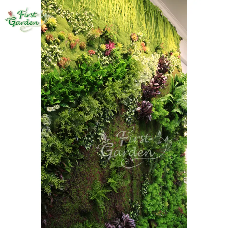 Erster Garten Kunststoff künstlicher Buchsbaum Wandblume Moospflanze grüne Wand für Haus Hotel Dekoration