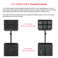 Haut-parleur de caisson de basses actif Audio extérieur 15 pouces 2000W avec système de boîte de son DSP DJ