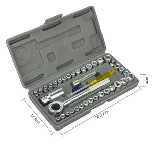 Jeu de douilles de 53 pièces, 1/4 pouce, avec cliquet, coffret d'outils, réparation automobile, outils à main, usage domestique, OEM personnalisable, acier au carbone, garantie 1 an - Product Image 3