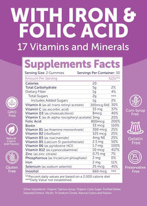 Gomillas de vitaminas prenatales OEM con hierro, ácido fólico y gominolas de colina Suplemento de goma de ácido fólico prenatal - Product Image 2
