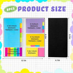 Business Office Student Fluorescent Multi-color Sticky Multifunctional <b>Notebooks</b> for Work Records and Student Notes - Product Image 2