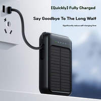 Grosir Power Bank Mini Portabel LED 10000mAh Tenaga Surya Kapasitas Tinggi 10W, Catu Daya Darurat Luar Ruangan, Micro USB