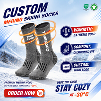 Chaussettes de ski en laine mérinos avec logo personnalisé, certifiées OEKO-TEX, chaussettes thermiques épaisses à semelle en tissu éponge, OEM/ODM, vente en gros prise en charge
