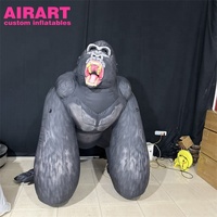 Gorille noir gonflable réaliste, grande mascotte de gorille rugissant pour la décoration de festivals, défilés, clubs et centres commerciaux