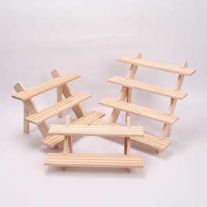 Modern <strong>Natural</strong> Wood Jewelry Display Stand with Ring Earrings Card Holder Rack-Space-Saving Storage <strong>Shelf</strong> - Product Image 1