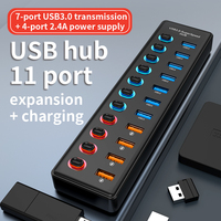 Hub Multiport USB 3.0 Industri Berkualitas Tinggi OEM dengan Sakelar Individual untuk Penggunaan di Rumah, Kantor, Hotel, Laptop, dan Output AC