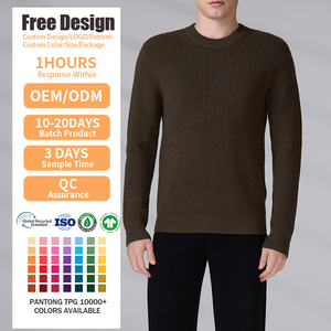 Suéter de Punto Personalizado con Cuello Redondo, Fabricante de Prendas de Punto BSCI, Suéter Informal de Invierno para Hombre, Tejido con Lana Merino Pura - Product Image 2