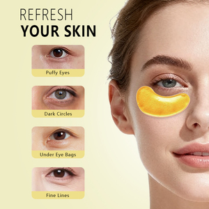 Masques pour les yeux en collagène organique et vitamine C avec logo personnalisé - Patchs pour les yeux anti-rides raffermissants et énergisants - Product Image 3