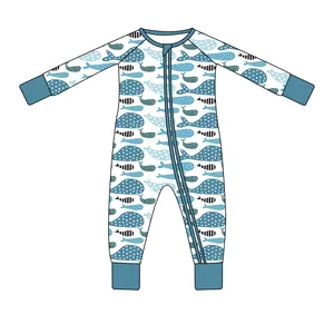 Wholesale Newborn Toddler Cotton Sleepsuit Clothes Infant Boys Girls Long Sleeve Jumpsuit Bodysuit Cartoon Print Baby Romper