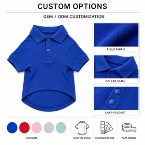 Solid Color Cotton Polo Shirt for <b>Dogs</b> Classic Style All Seasons Pet <b>Clothes</b> Comfortable Machine Washable - Product Image 2