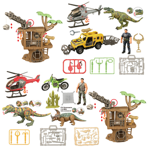 Jouet <span class=keywords><strong>de</strong></span> jeu d'imitation avec figurines <span class=keywords><strong>de</strong></span> dinosaures en plastique mobiles et arbres, pour la <span class=keywords><strong>chasse</strong></span> à l'homme et aux voitures - Product Image 4