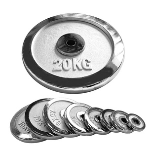 Fitness Dumbbell Barbell Disc Placas de peso estándar de hierro fundido con acabado cromado de 1 pulgada - Product Image 1