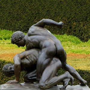 Paisaje al aire libre Decoración de metal Tamaño real Bronce fundido Figura desnuda moderna Estatua Bronce desnudo Estatua de hombre de Vitruvio - Product Image 3