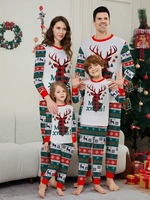 Nouveaux Ensembles Pyjama de Noël pour Tenues de Fête Familiales, Vêtements d'Intérieur Mignons à Imprimé Père Noël, Pyjamas Assortis pour les Fêtes