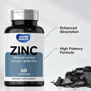 OEM/ODM Marque privée Zinc 60 capsules Zinc 100mg Capsules de bisglycinate de zinc Sans gluten - Product Image 2